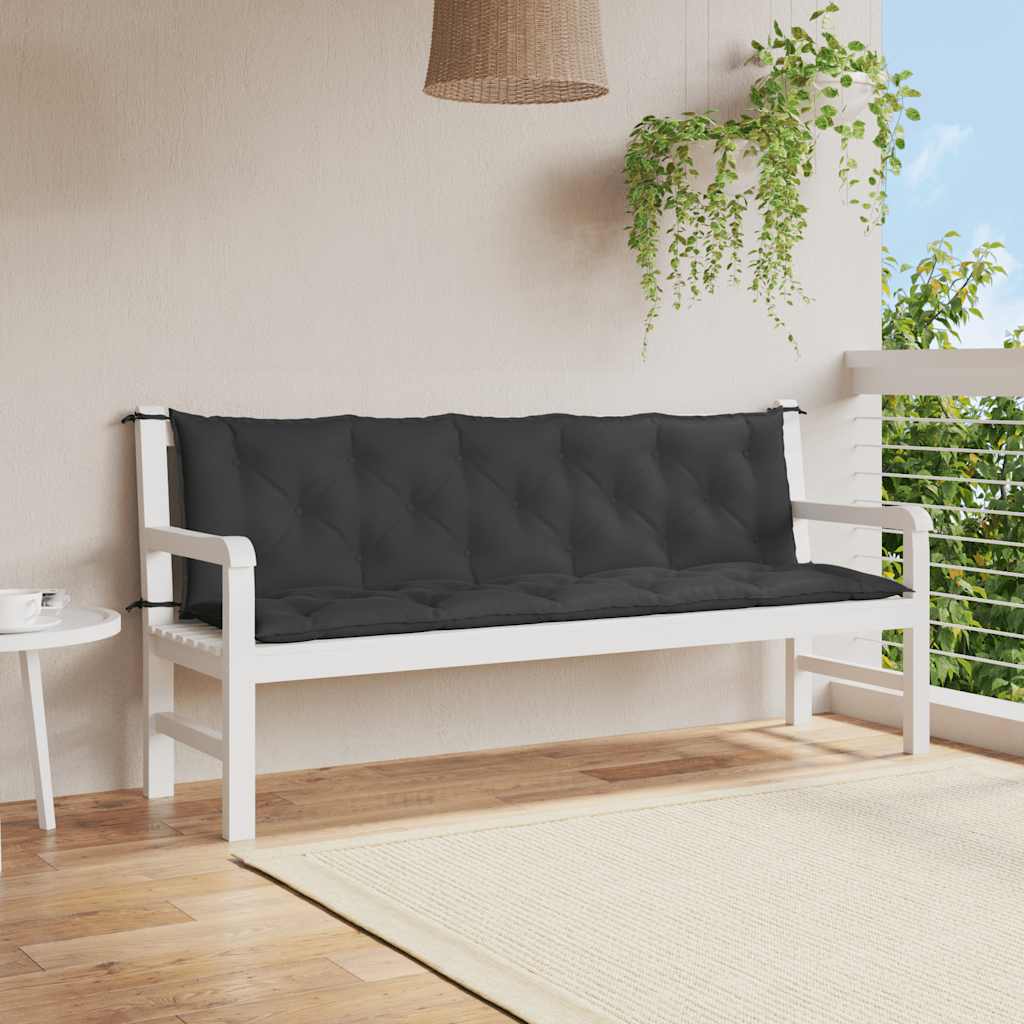 vidaXL Μαξιλάρι Πάγκου Κήπου Μαύρο 180x(50+50)x7 εκ. Ύφασμα Oxford