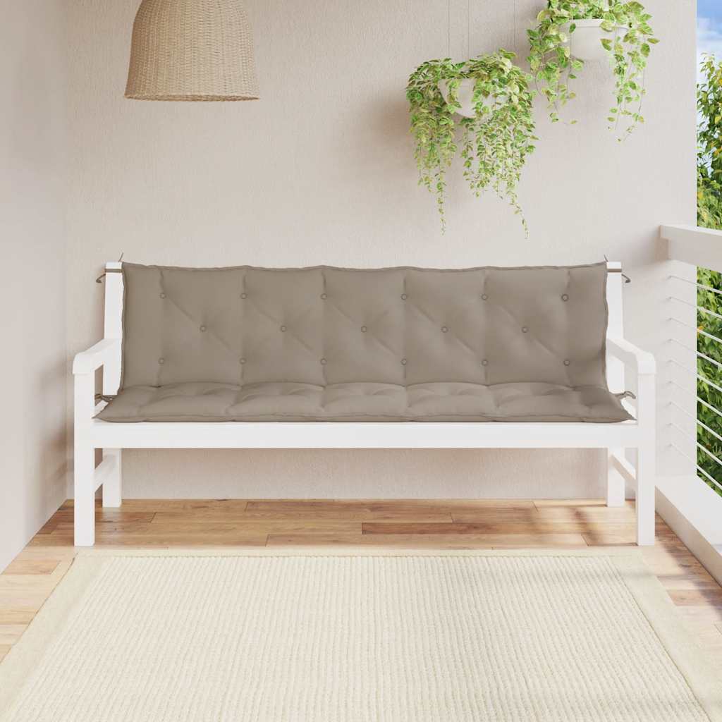 vidaXL Μαξιλάρι Πάγκου Κήπου Taupe 180x(50+50)x7 εκ. Ύφασμα Oxford