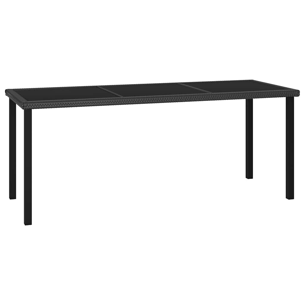 vidaXL Τραπεζαρία Κήπου Μαύρη 180 x 70 x 73 εκ. από Συνθετικό Ρατάν