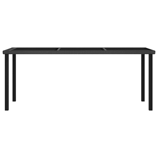 vidaXL Τραπεζαρία Κήπου Μαύρη 180 x 70 x 73 εκ. από Συνθετικό Ρατάν