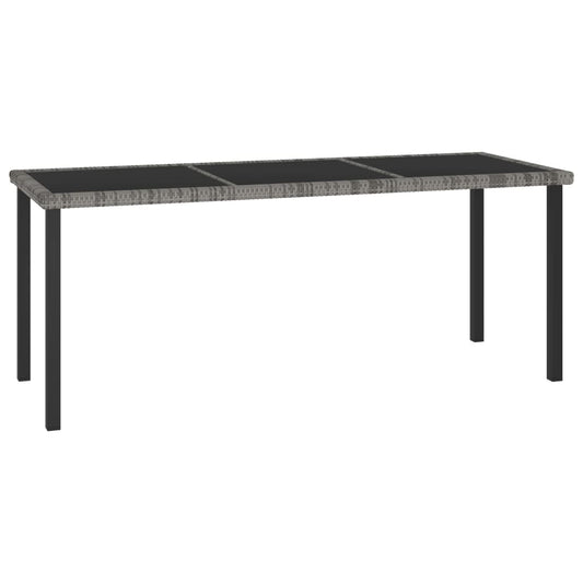 vidaXL Τραπεζαρία Κήπου Γκρι 180 x 70 x 73 εκ. από Συνθετικό Ρατάν