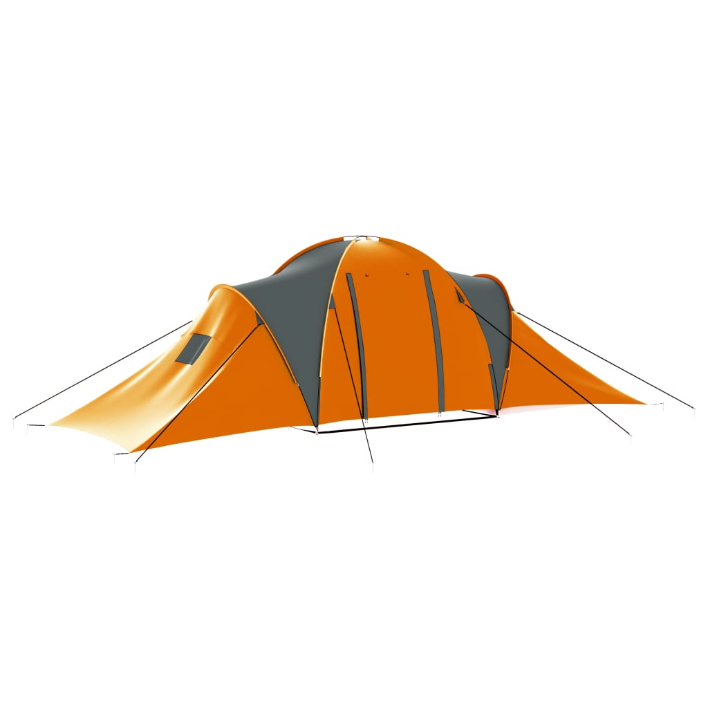 vidaXL Σκηνή Camping 9 Ατόμων Γκρι / Πορτοκαλί Υφασμάτινη