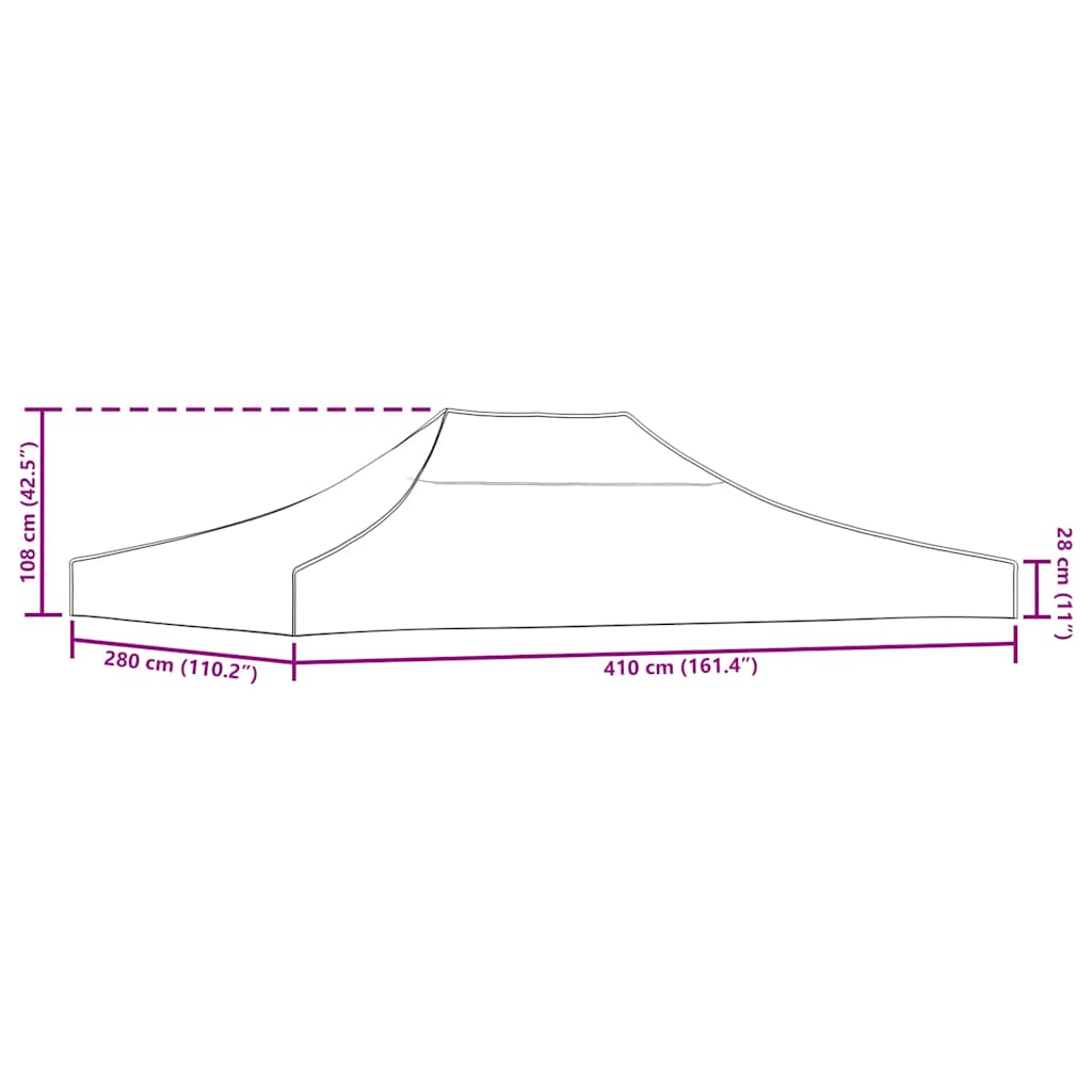 vidaXL Κάλυμμα Τέντας Εκδηλώσεων Μπλε 4 x 3 μ. 270 γρ/μ²