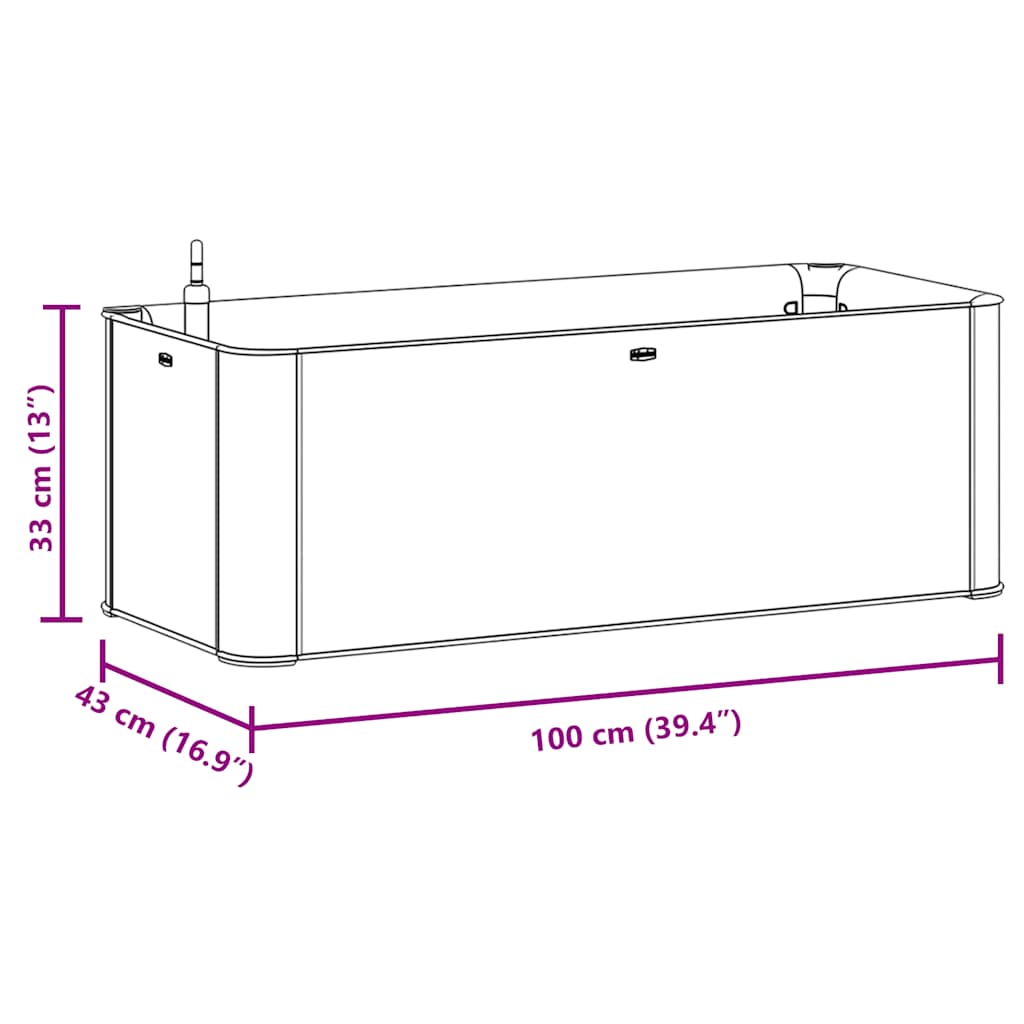 vidaXL Ζαρντινιέρα Κήπου Ανθρακί 100x43x33 εκ. με Αυτόματο Πότισμα