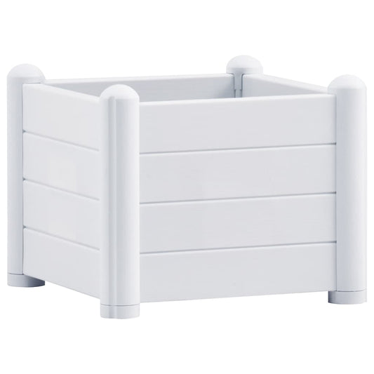 vidaXL Ζαρντινιέρα Υπερυψωμένη Λευκή 43 x 43 x 35 εκ. Πολυπροπυλένιο