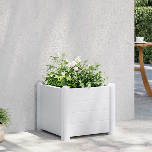 vidaXL Ζαρντινιέρα Υπερυψωμένη Λευκή 43 x 43 x 35 εκ. Πολυπροπυλένιο
