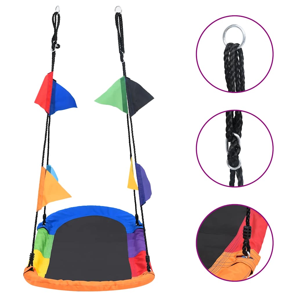 vidaXL Κούνια Φωλιά με Σημαίες 165 x 70 εκ.