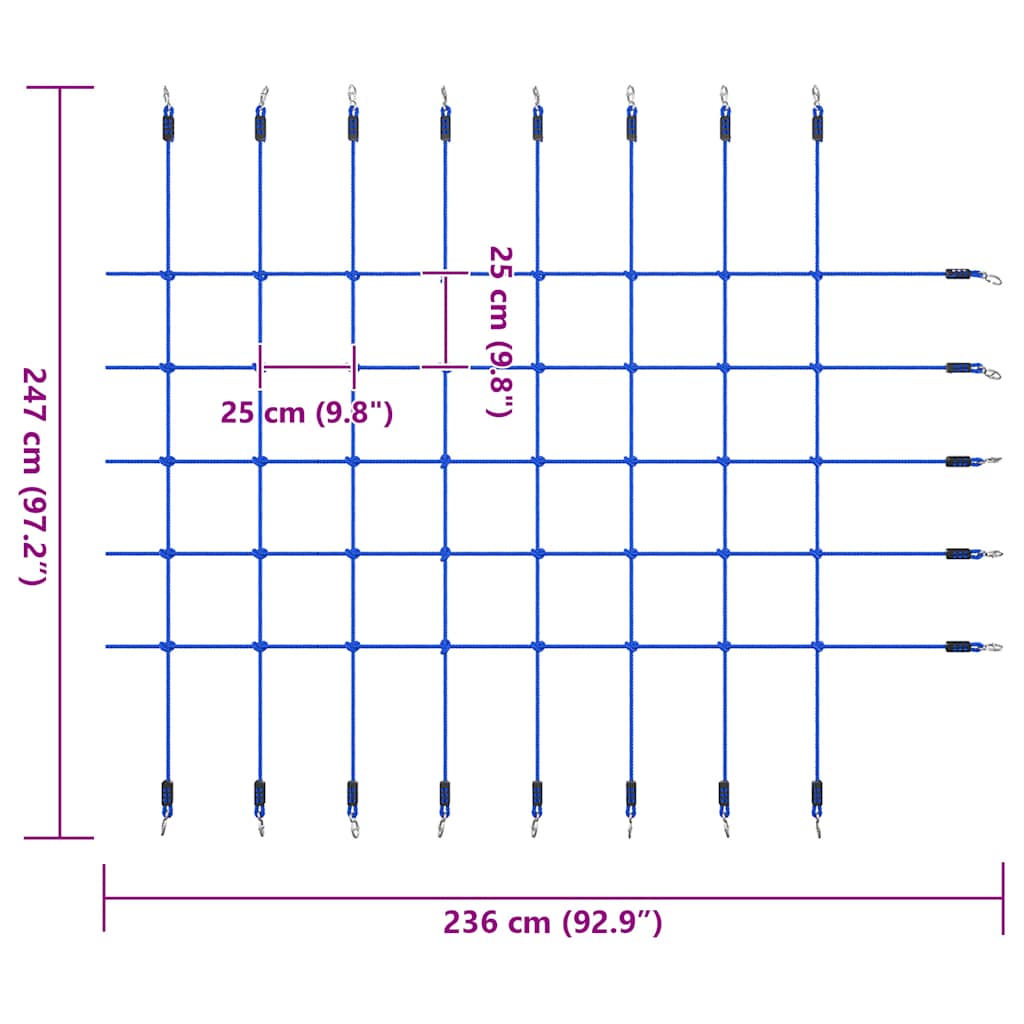 vidaXL Δίχτυ Αναρρίχησης Μπλε 200 x 150 εκ.