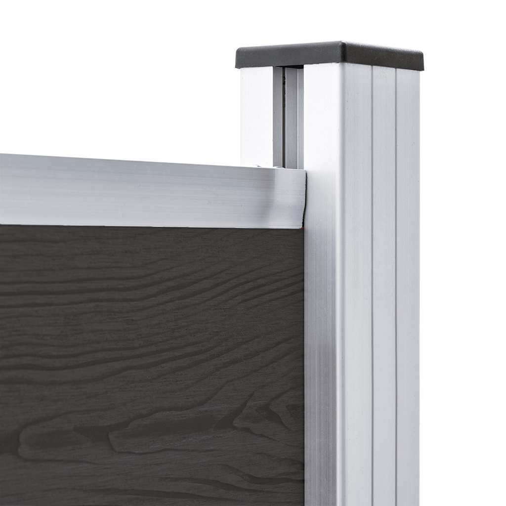 vidaXL Πάνελ Περίφραξης Μαύρο 180 x 146 εκ. από WPC