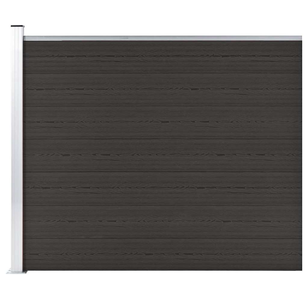vidaXL Πάνελ Περίφραξης Μαύρο 175 x 146 εκ. από WPC