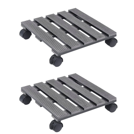 vidaXL Βάσεις για Γλάστρες με Ρόδες 2 τεμ. Γκρι 30x30x7,5 εκ. από WPC