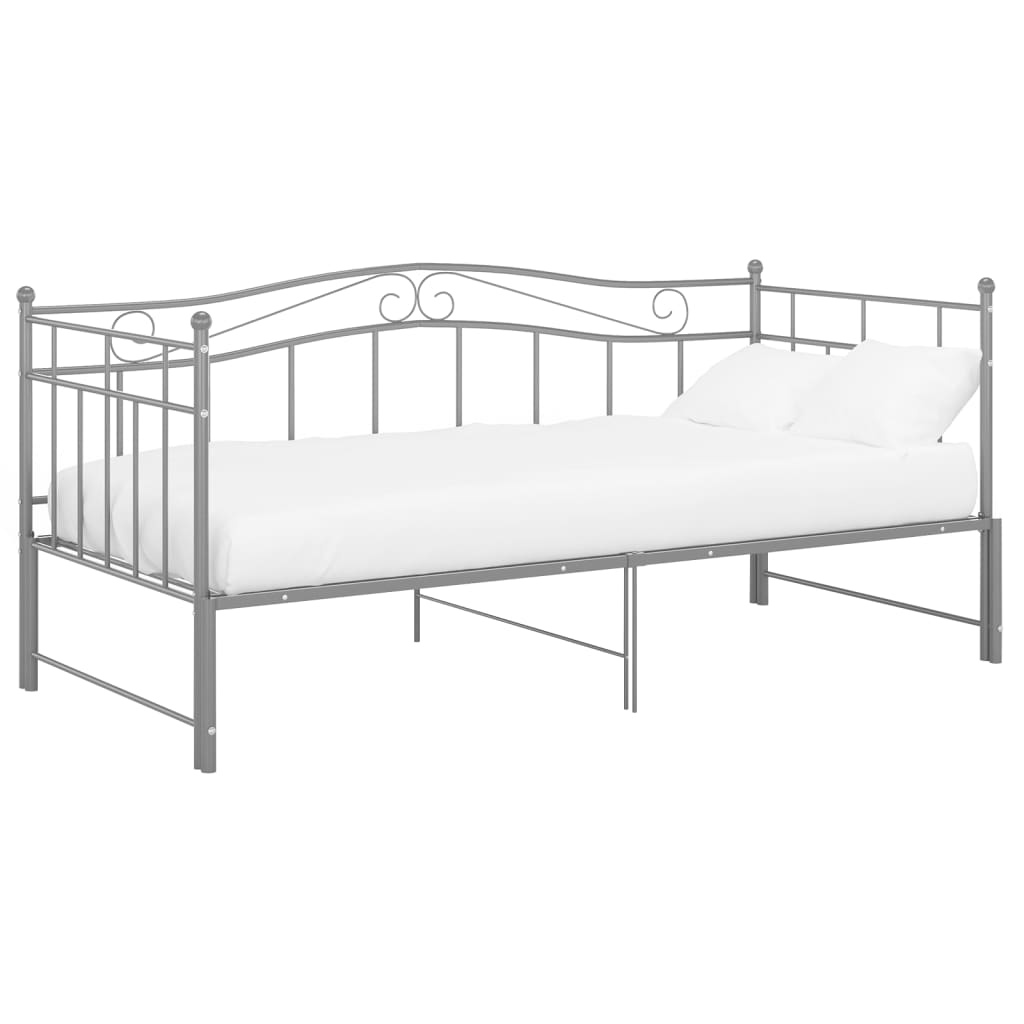 vidaXL Πλαίσιο για Καναπέ - Κρεβάτι Γκρι 90 x 200 εκ. Μεταλλικό