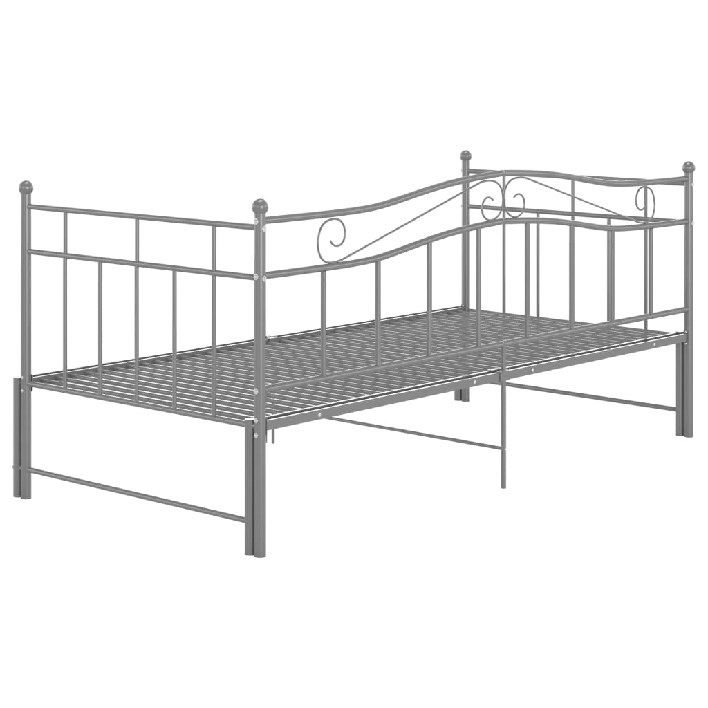 vidaXL Πλαίσιο για Καναπέ - Κρεβάτι Γκρι 90 x 200 εκ. Μεταλλικό