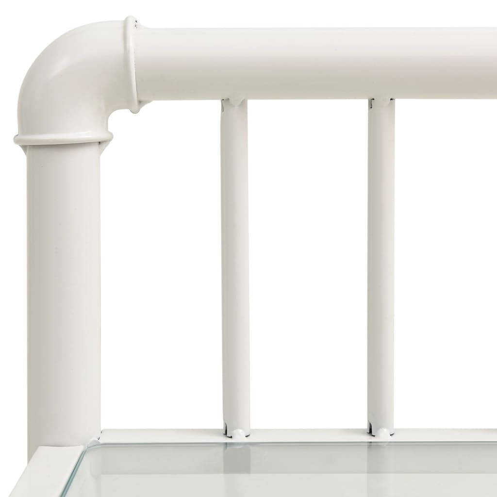 vidaXL Κομοδίνα 2 τεμ. Λευκά και Διαφανή από Μέταλλο και Γυαλί