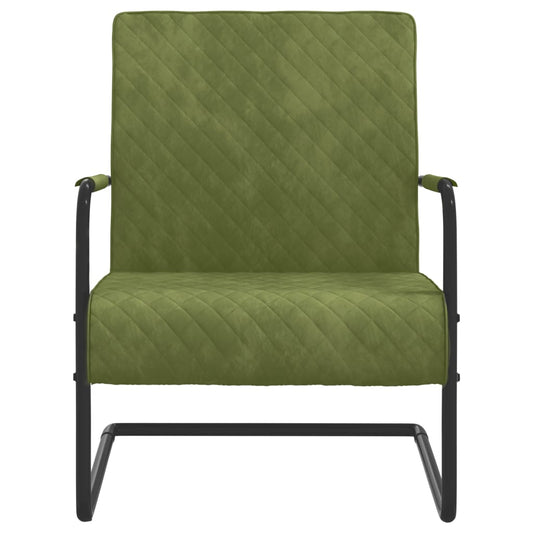 vidaXL Καρέκλα «Πρόβολος» Ανοιχτό Πράσινο Βελούδινη