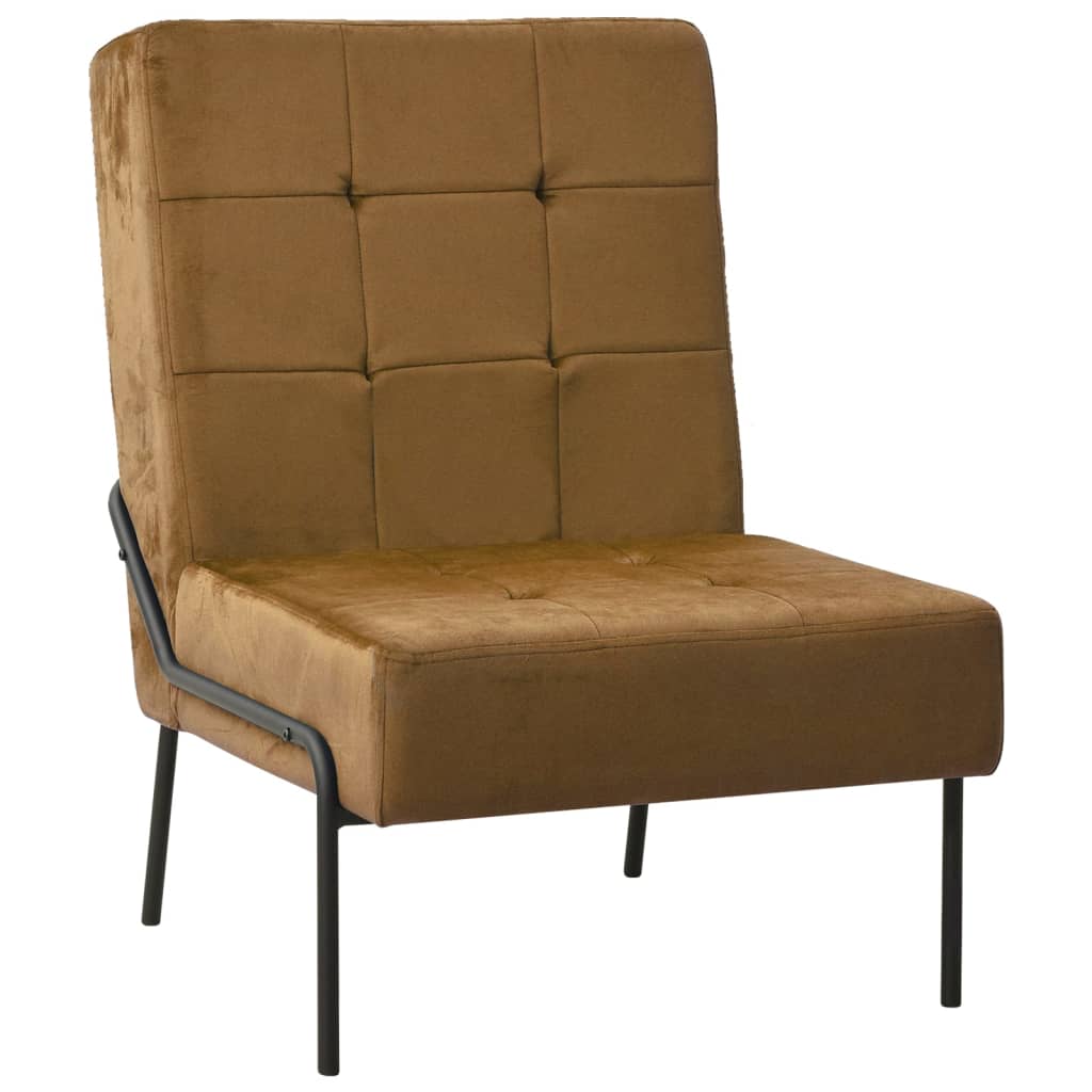 vidaXL Καρέκλα Χαλάρωσης 65 x 79 x 87 Καφέ Βελούδινη