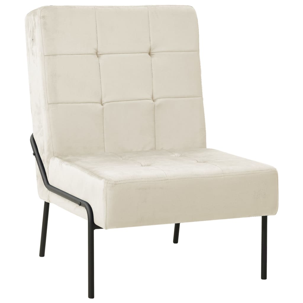 vidaXL Καρέκλα Χαλάρωσης 65 x 79 x 87 Κρεμ Λευκή Βελούδινη