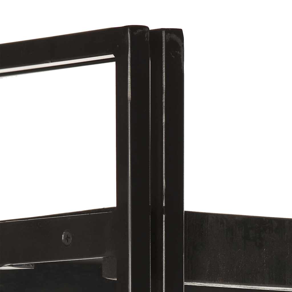 vidaXL Βιβλιοθήκη με 3 Επίπεδα Μαύρη 60x30x80 εκ. Μασίφ Ξύλο Μάνγκο