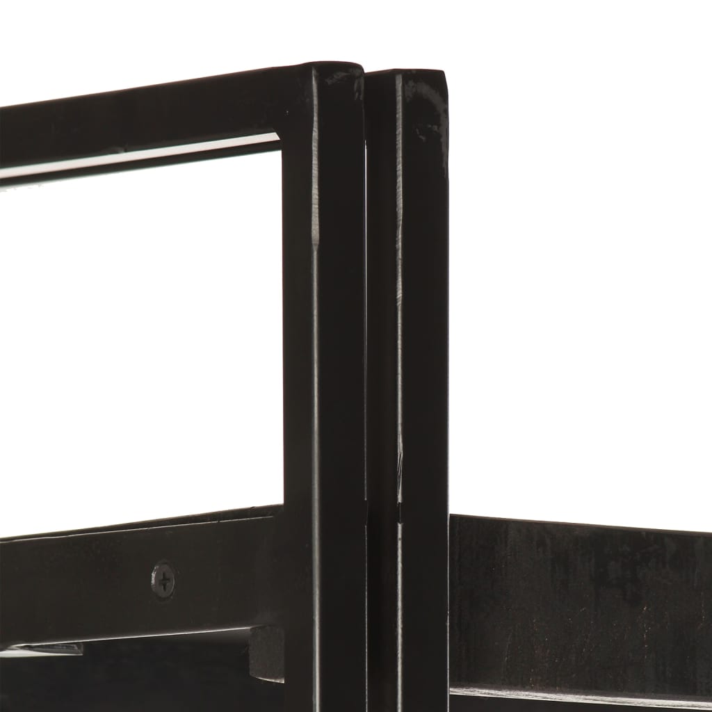 vidaXL Βιβλιοθήκη με 3 Επίπεδα Μαύρη 90x30x80 εκ. Μασίφ Ξύλο Μάνγκο