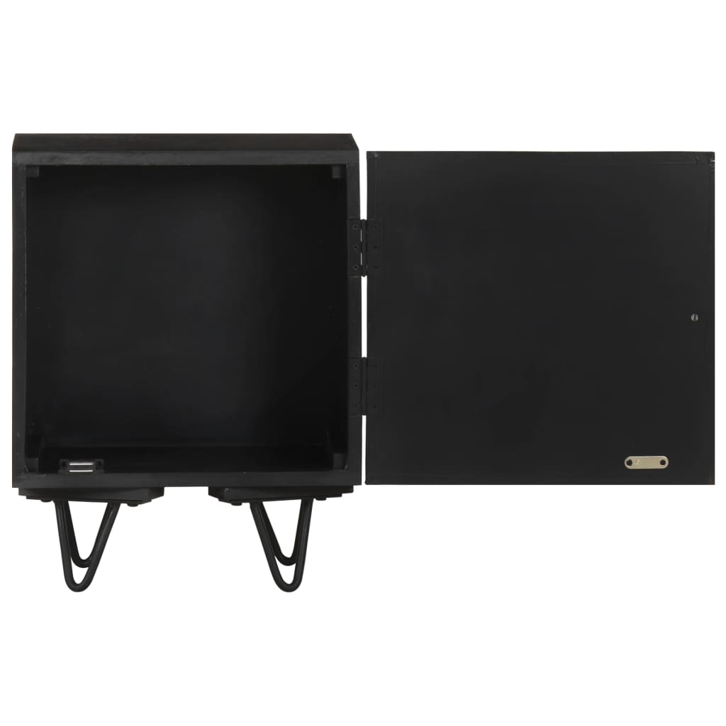 vidaXL Κομοδίνο 40 x 30 x 50 εκ. Ορειχάλκινη Πρόσοψη Μασίφ Ξύλο Μάνγκο