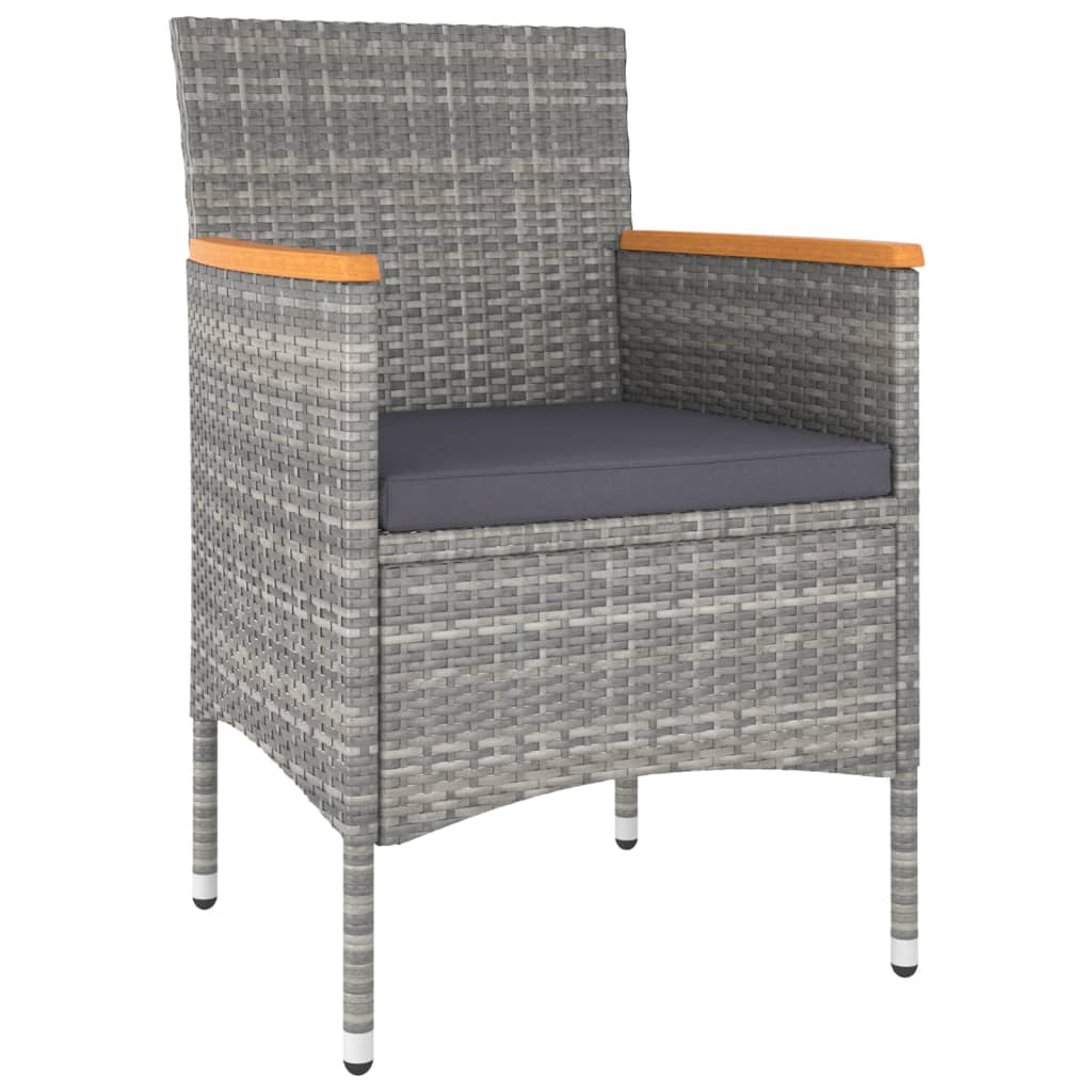 vidaXL Σετ Τραπεζαρίας Κήπου 5 τεμ. Γκρι Συνθετικό Ρατάν/Ξύλο Ακακίας