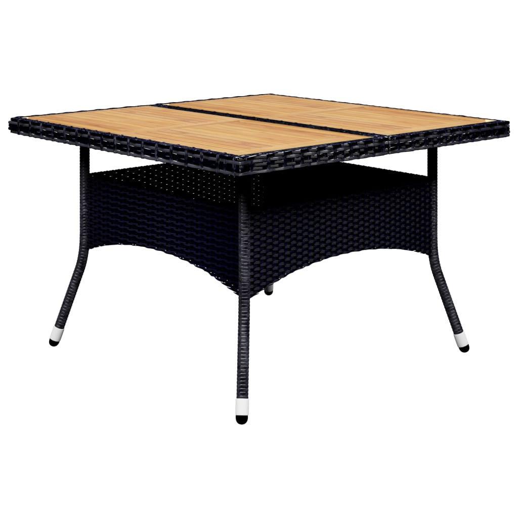 vidaXL Σετ Τραπεζαρίας Κήπου 9 τεμ. Μαύρο από Συνθ. Ρατάν/Ξύλο Ακακίας