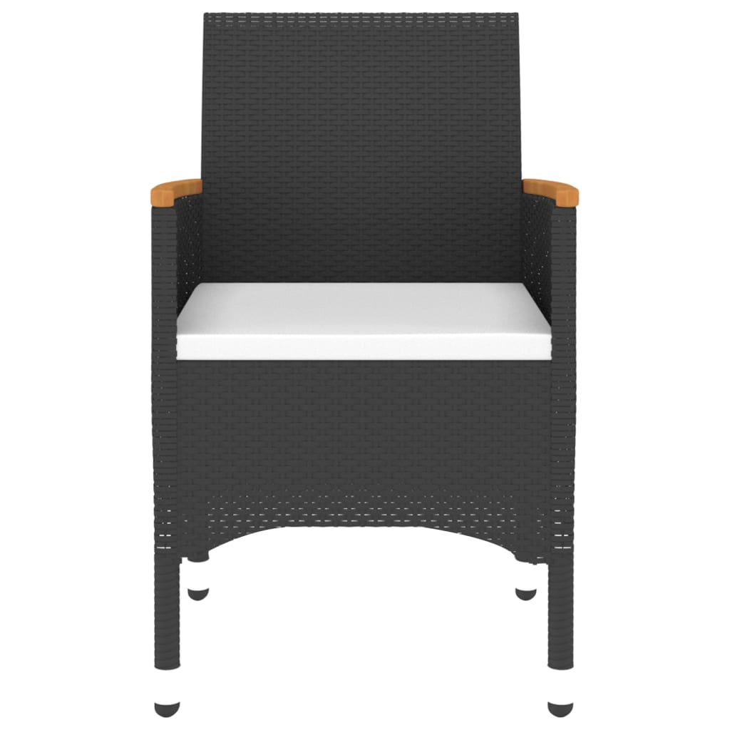 vidaXL Σετ Επίπλων Bistro Κήπου 3 τεμ. Μαύρο από Συνθετικό Ρατάν