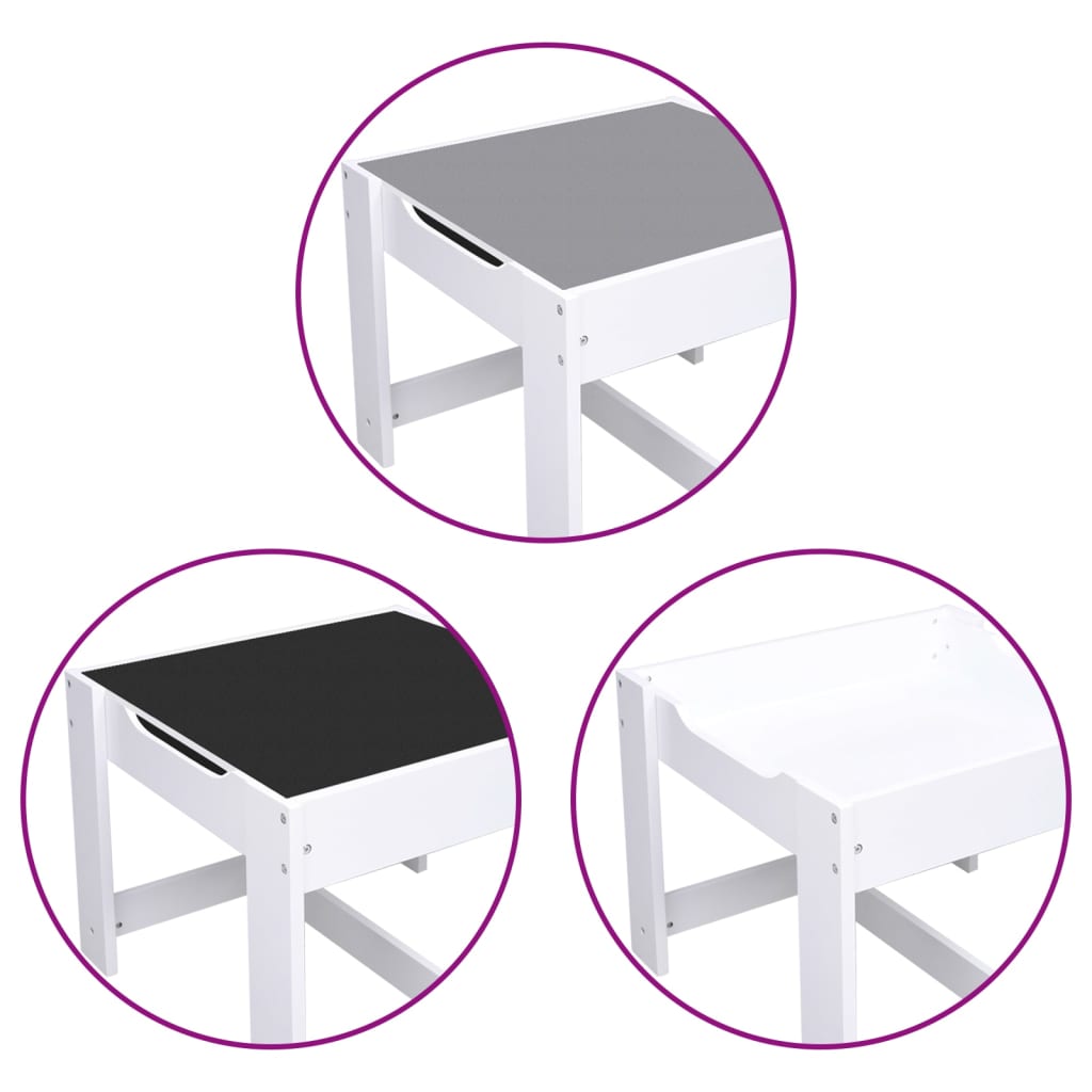 vidaXL Παιδικό Τραπέζι με 2 Καρέκλες Λευκό από MDF