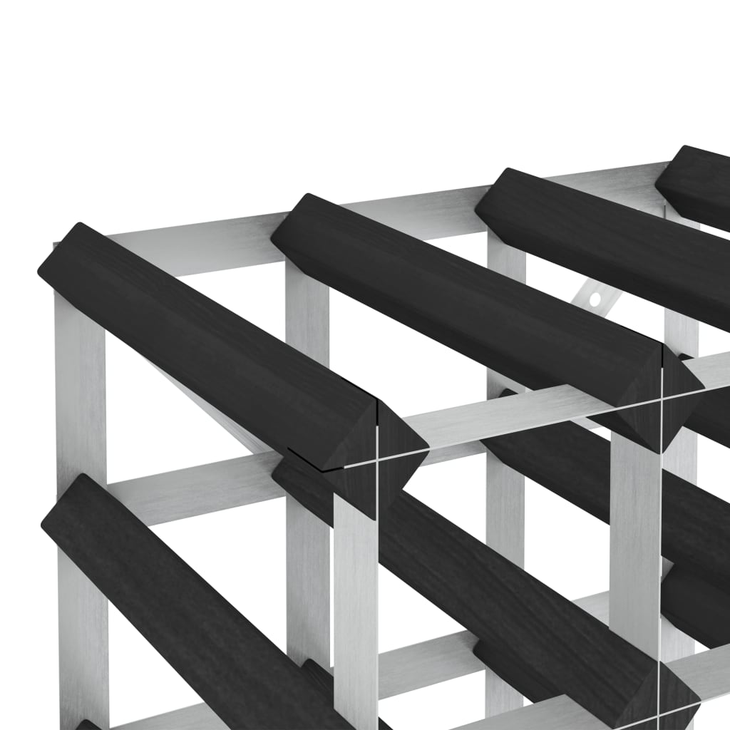 vidaXL Ραφιέρα/Σταντ Κρασιών για 20 Φιάλες Μαύρη Μασίφ Ξύλο Πεύκου