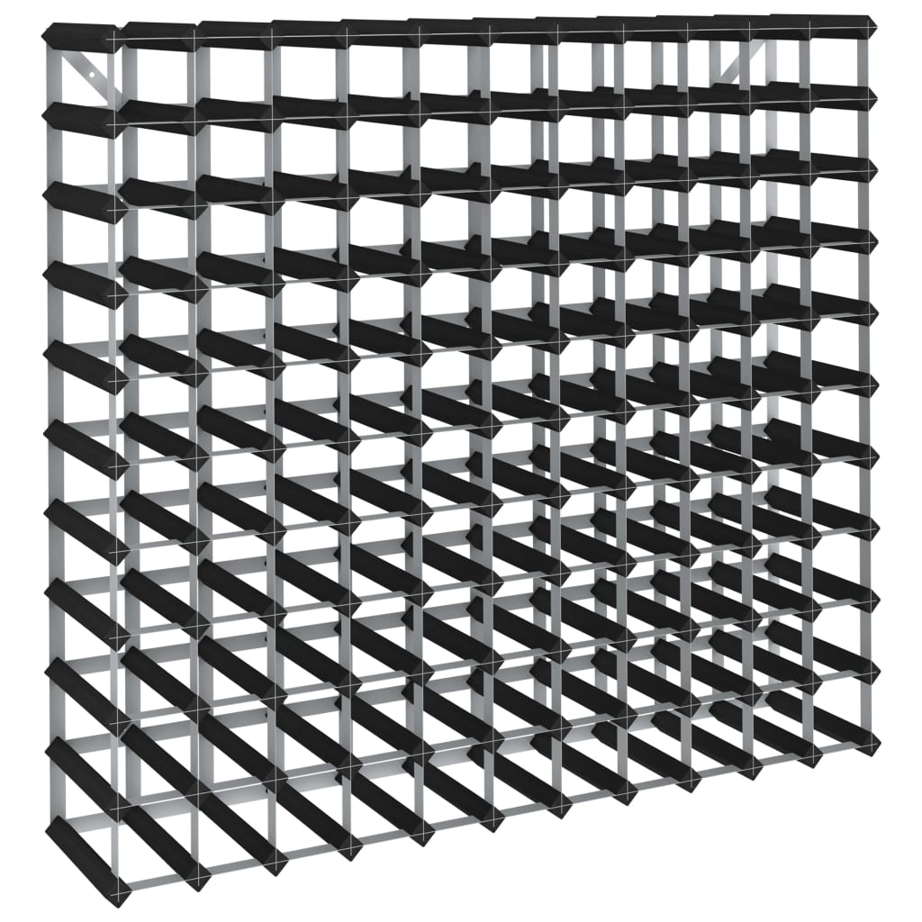 vidaXL Ραφιέρα/Σταντ Κρασιών για 120 Φιάλες Μαύρη Μασίφ Ξύλο Πεύκου