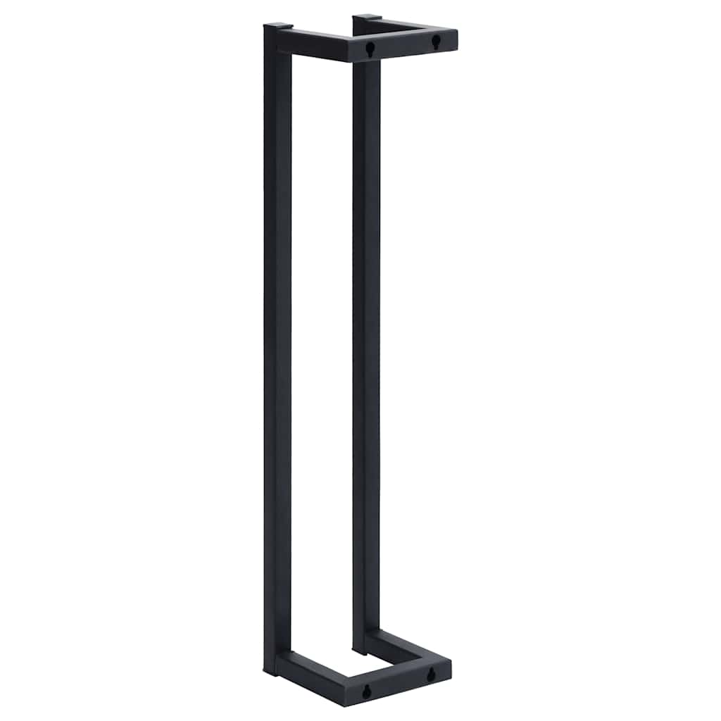 vidaXL Βάση για Πετσέτες Επιτοίχια Μαύρη 12,5x12,5x60 εκ. Σιδερένια