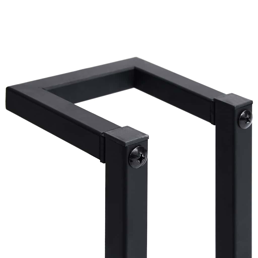 vidaXL Βάση για Πετσέτες Επιτοίχια Μαύρη 12,5x12,5x60 εκ. Σιδερένια