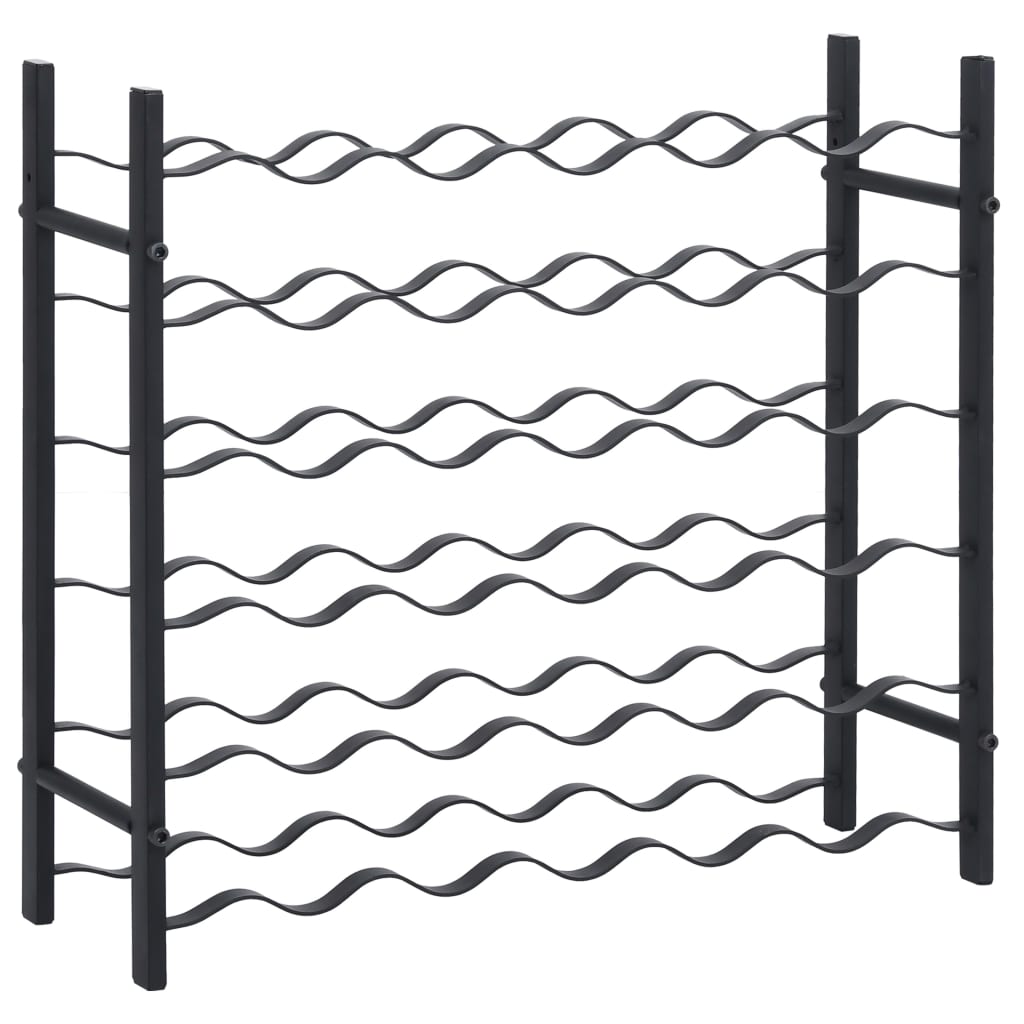 vidaXL Κάβα / Ραφιέρα Κρασιών για 36 Μπουκάλια Μαύρη Σιδερένια