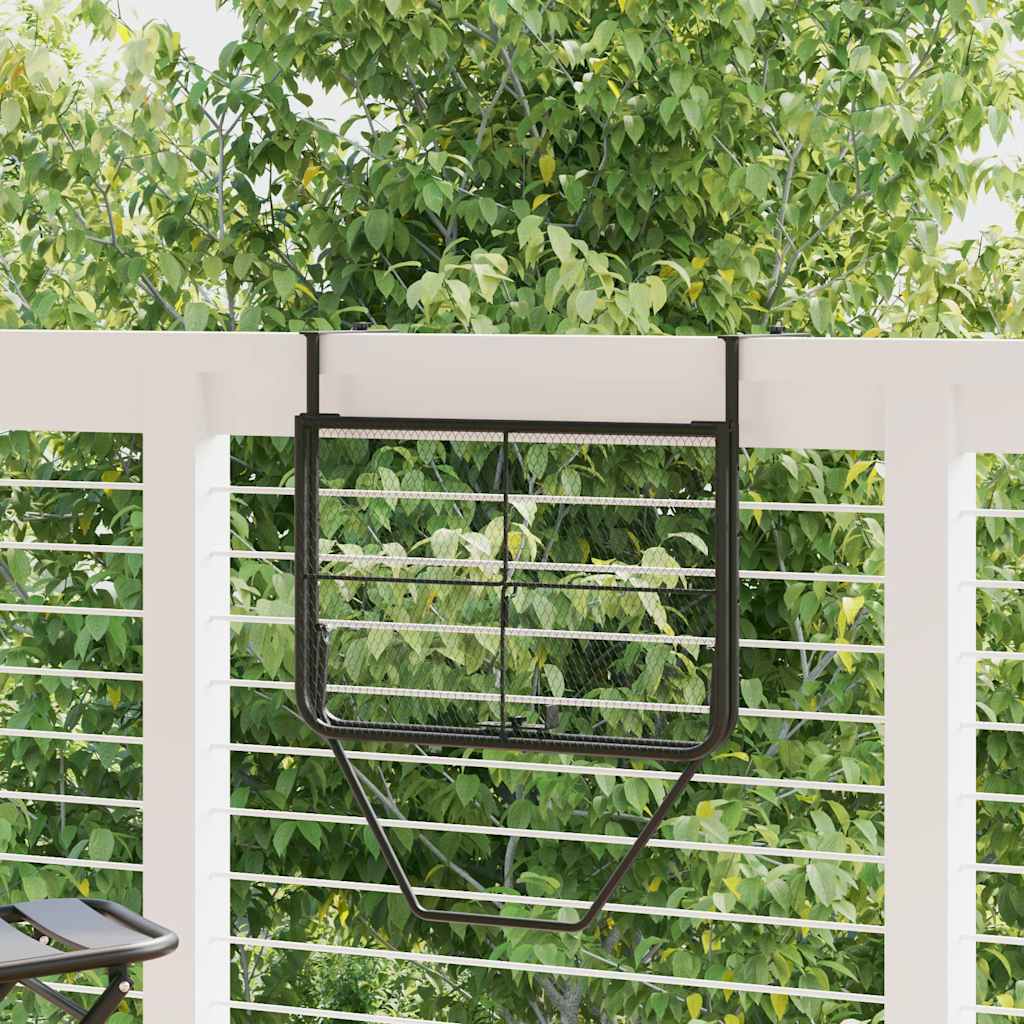 vidaXL Τραπέζι Μπαλκονιού Μαύρο 60 x 40 εκ. Ατσάλινο