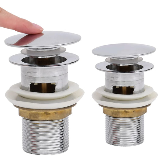 vidaXL Βαλβίδα Νιπτήρα Πατητή με Υπερχείλιση Χρωμέ 6,4 x 6,4 x 9,1 εκ.