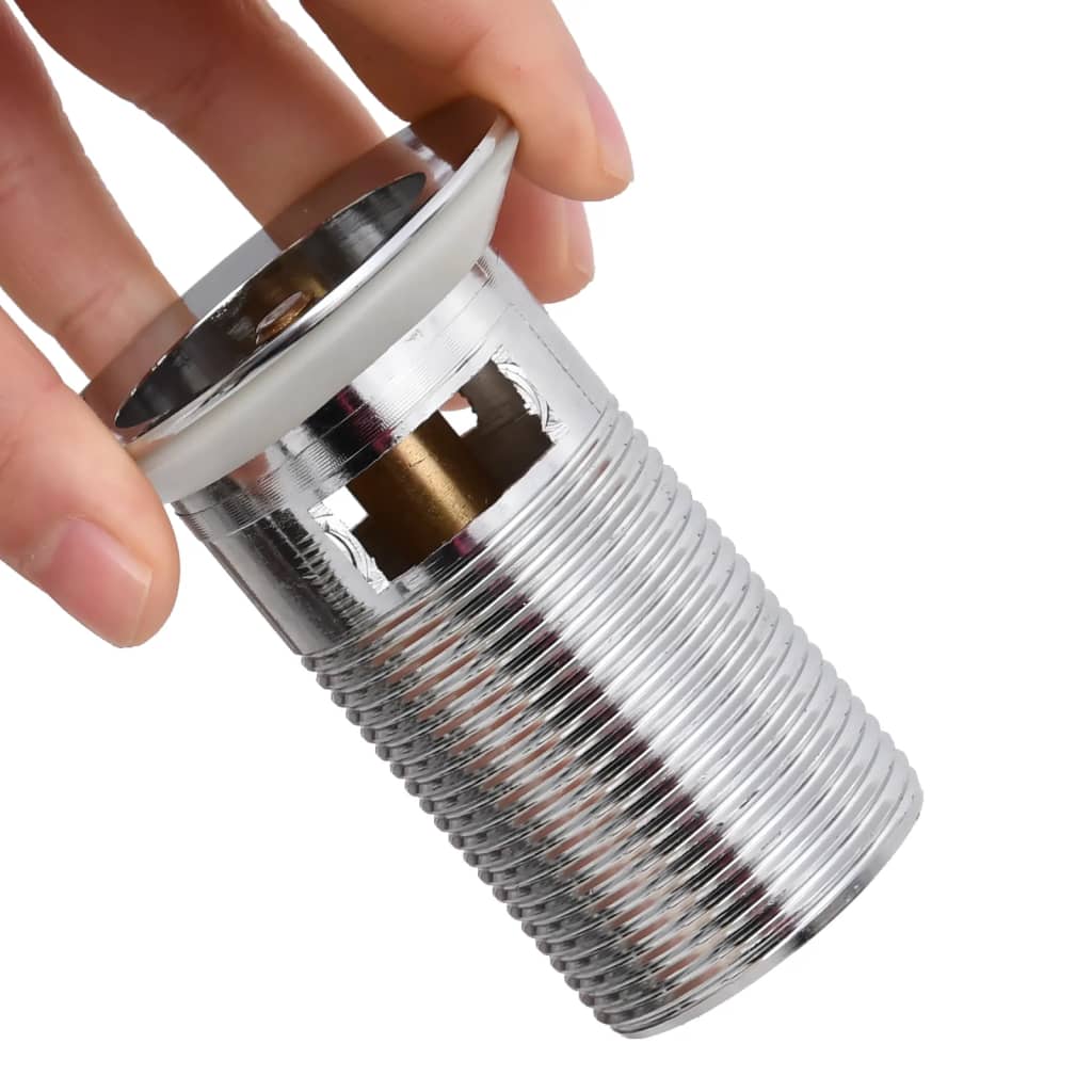 vidaXL Βαλβίδα Νιπτήρα Πατητή με Υπερχείλιση Χρωμέ 6,4 x 6,4 x 9,1 εκ.