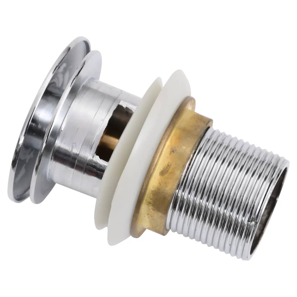 vidaXL Βαλβίδα Νιπτήρα Πατητή με Υπερχείλιση Χρωμέ 6,4 x 6,4 x 9,1 εκ.