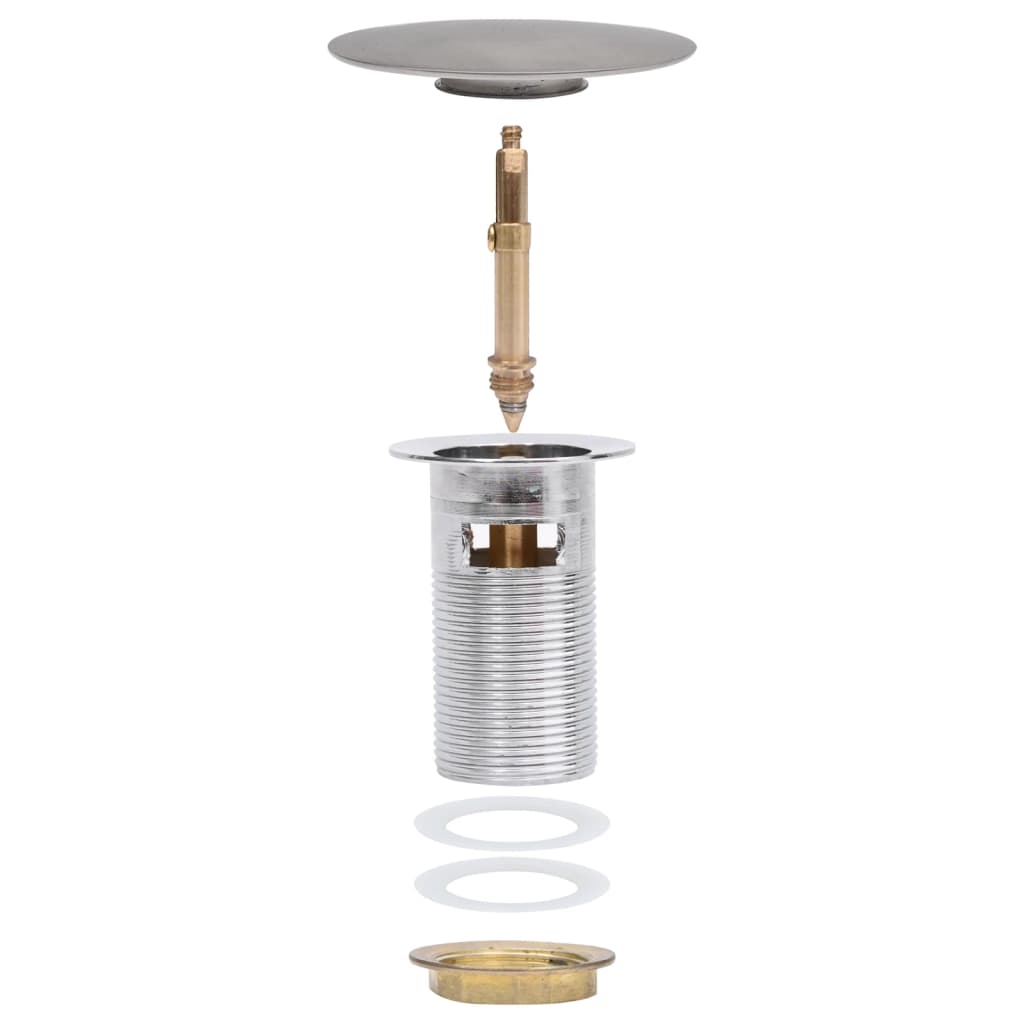 vidaXL Βαλβίδα Νιπτήρα Πατητή με Υπερχείλιση Χρωμέ 6,4 x 6,4 x 9,1 εκ.