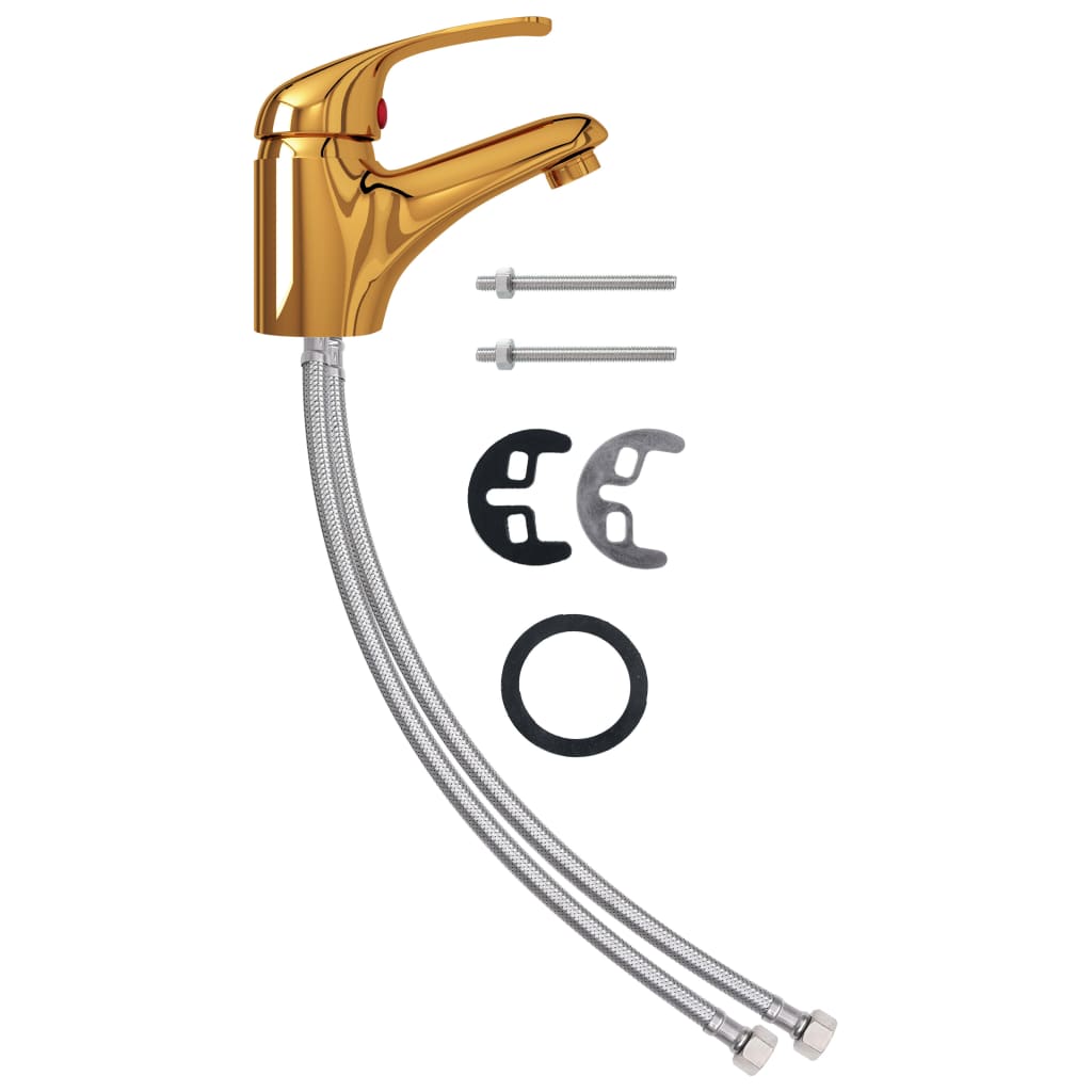 vidaXL Μπαταρία Νιπτήρα Αναμεικτική Χρυσή 13 x 10 εκ.