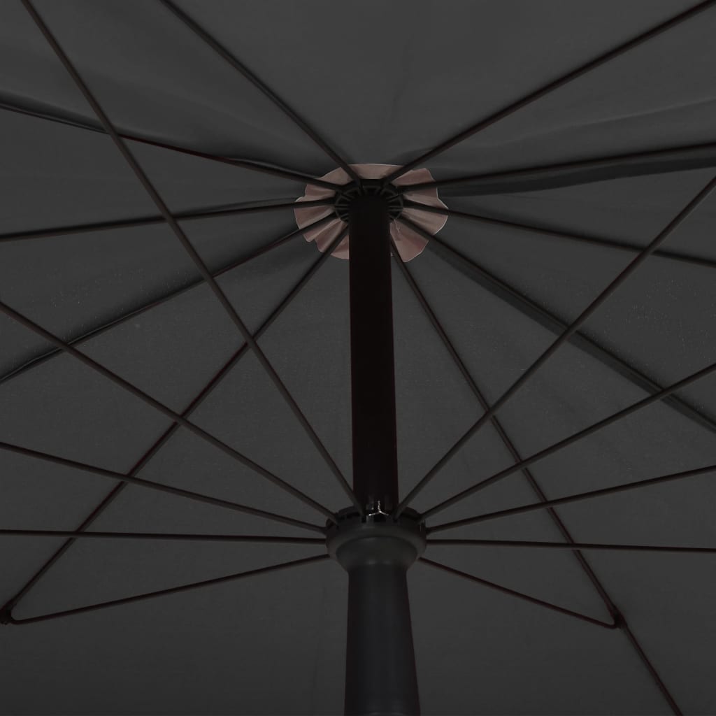 vidaXL Ομπρέλα Κήπου με Ιστό Ανθρακί 200 x 130 εκ.