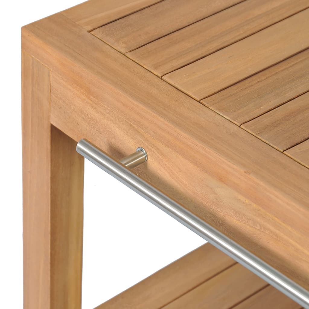 vidaXL Έπιπλο Μπάνιου από Μασίφ Ξύλο Teak με Νιπτήρα από Κρεμ Μάρμαρο