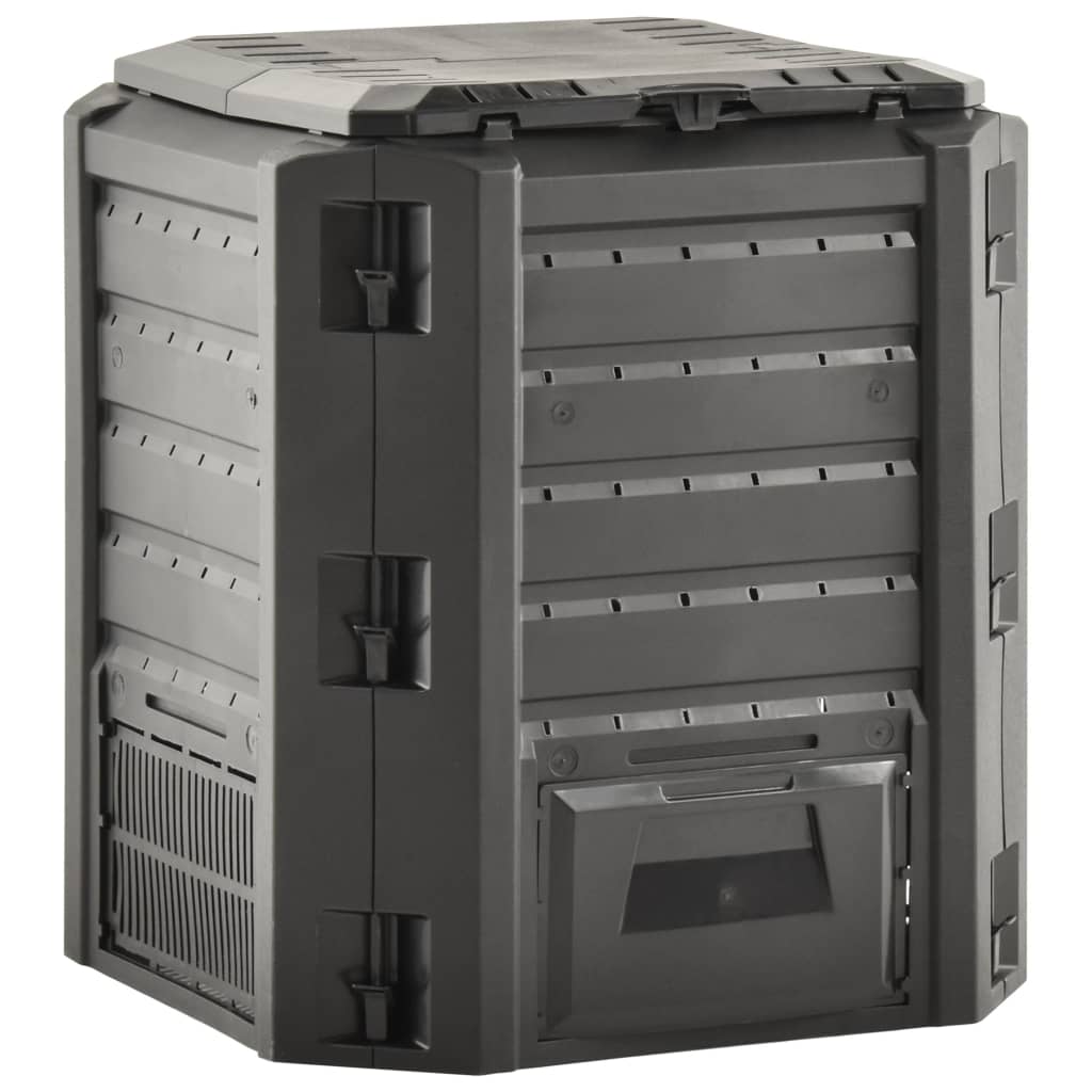vidaXL Κάδος Κομποστοποίησης Μαύρος 380 Λίτρων