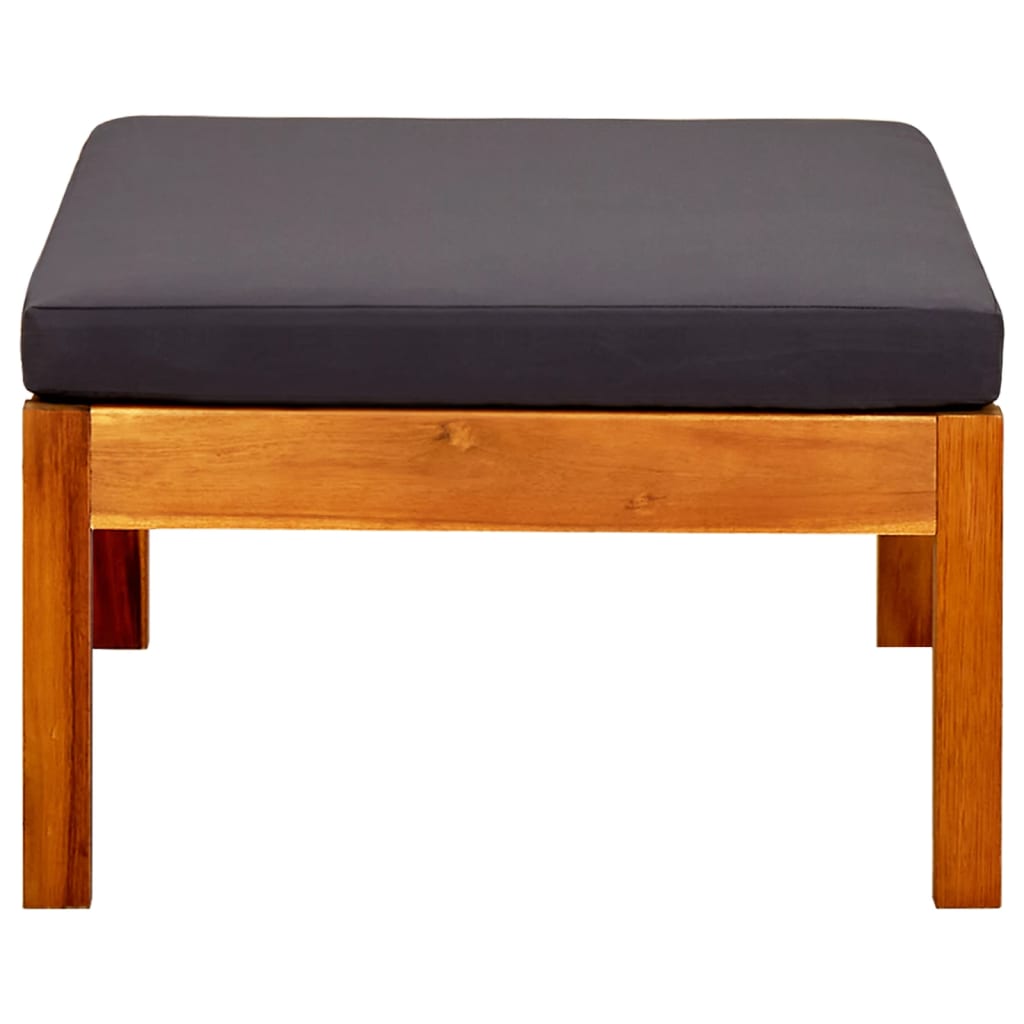 vidaXL Παγκάκι Κήπου με Σκίαστρο και Υποπόδια από Μασίφ Ξύλο Ακακίας