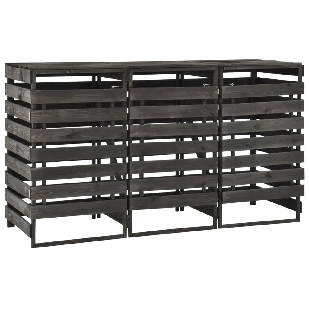 vidaXL Πλαίσιο Τριπλό για Κάδους 210x75x121 εκ. Βαμμένο Μασίφ Πεύκο