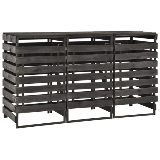 vidaXL Πλαίσιο Τριπλό για Κάδους 210x75x121 εκ. Βαμμένο Μασίφ Πεύκο