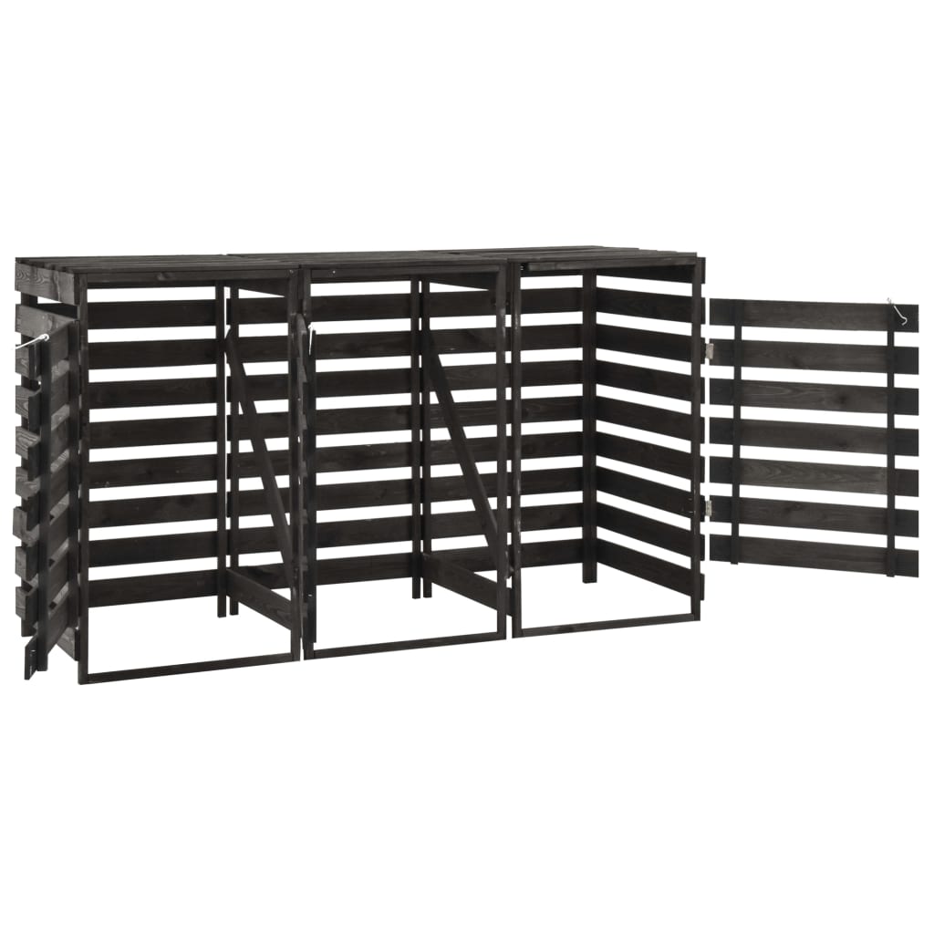 vidaXL Πλαίσιο Τριπλό για Κάδους 210x75x121 εκ. Βαμμένο Μασίφ Πεύκο