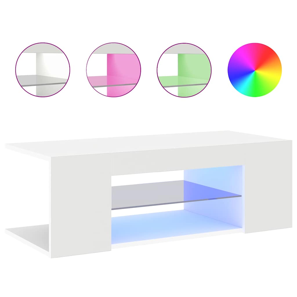 vidaXL Έπιπλο Τηλεόρασης με LED Λευκό 90x39x30 εκ.