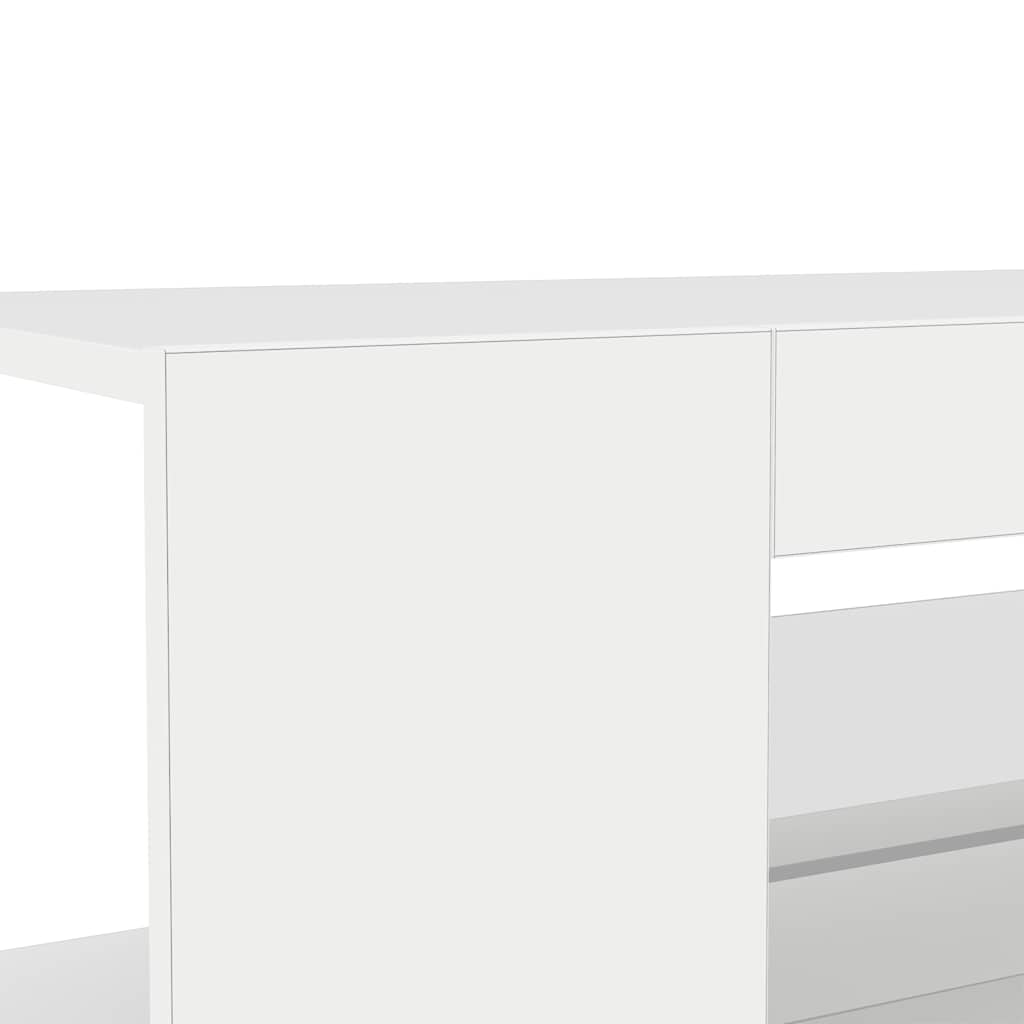 vidaXL Έπιπλο Τηλεόρασης με LED Γυαλιστερό Λευκό 90x39x30 εκ.