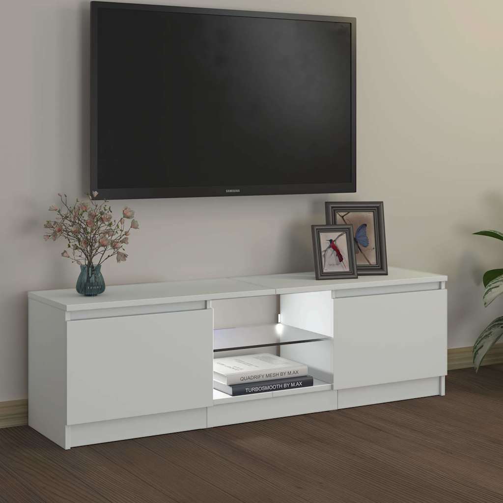 vidaXL Έπιπλο Τηλεόρασης με LED Λευκό 120 x 30 x 36 εκ.