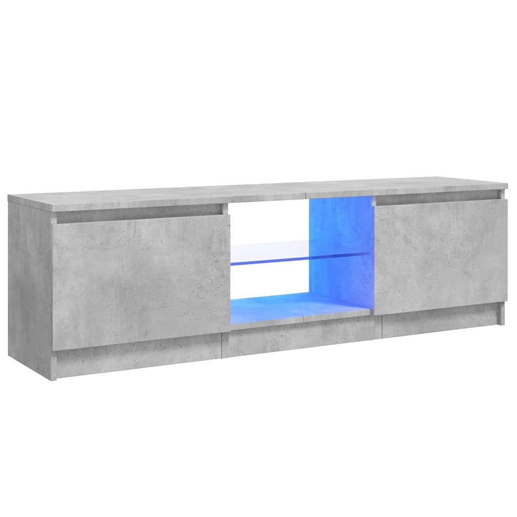 vidaXL Έπιπλο Τηλεόρασης με LED Γκρι Σκυρδέματος 120 x 30 x 36 εκ.